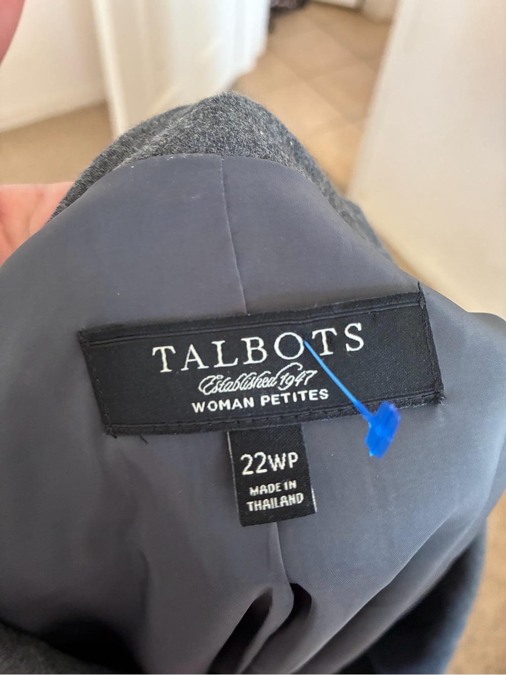 Talbots Gray Wool-Blend Three-Button Jacket - Picture 2 of 7
